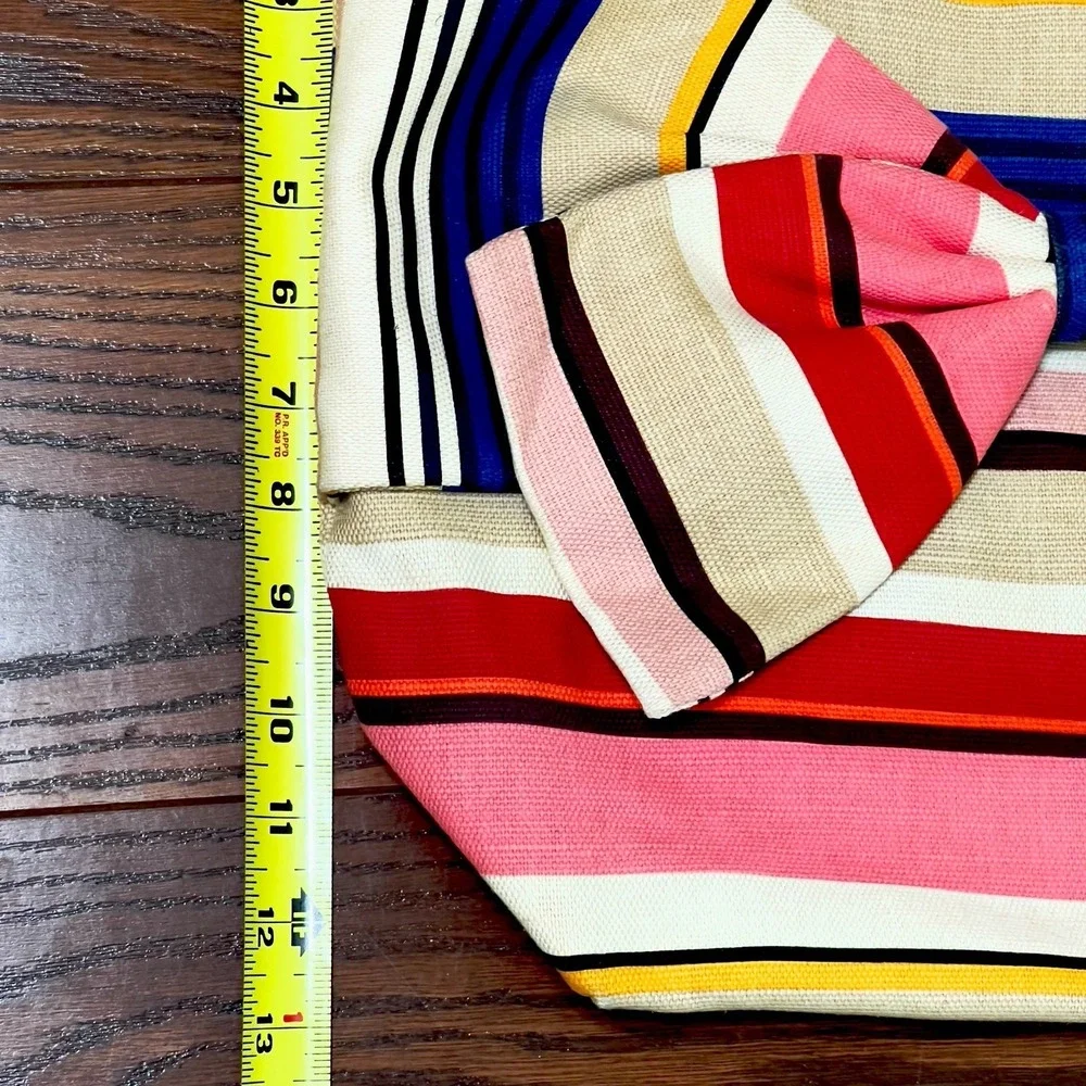 Kate Spade Tote Bag Women Large Pink Multi Stripe Good Canvas Bow Detail